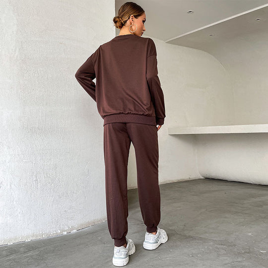 Damen Lässiges Sweatset im College‑Look mit Oversize‑Sweatshirt und Jogginghose Nord Taschen