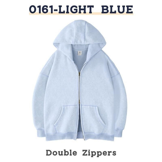 Unisex Oversized Kapuzenjacke mit Doppelreißverschluss und Kängurutaschen Nord Taschen