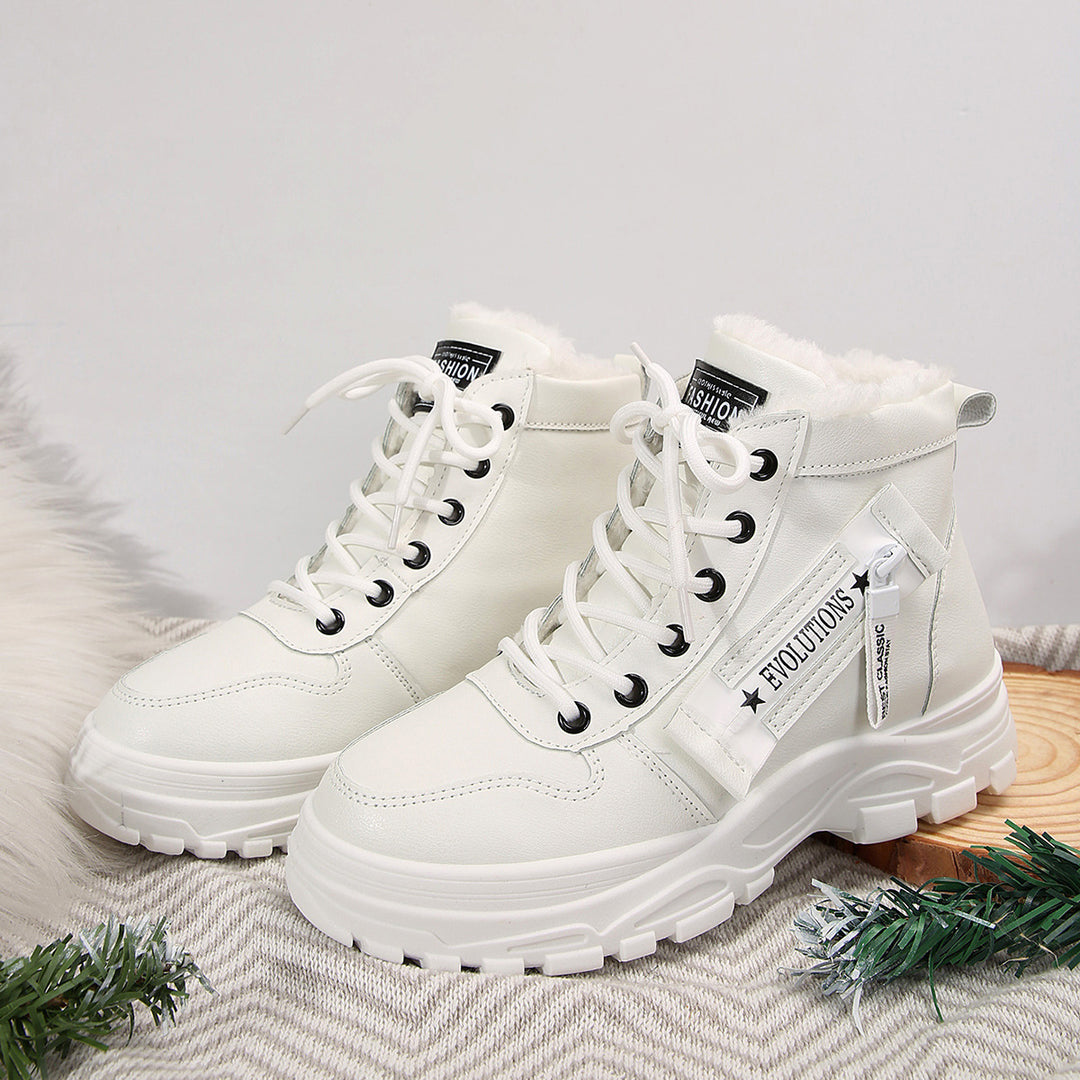 Damen  gefütterte High-Top Sneaker-Boots mit dicker Profilsohle und seitlichem Reißverschluss Nord Taschen
