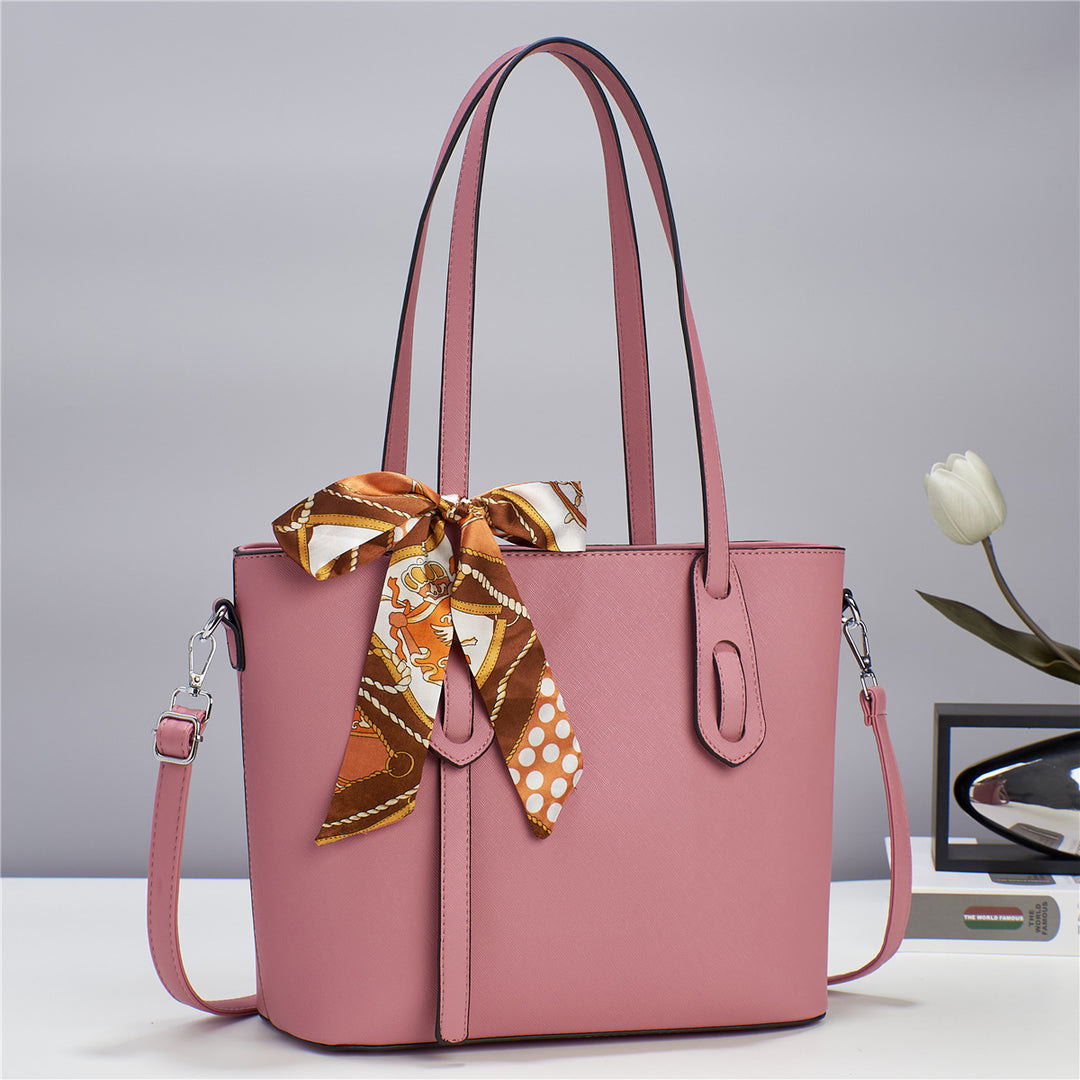 Damen elegant strukturierte Handtasche mit modischem Schal Nord Taschen