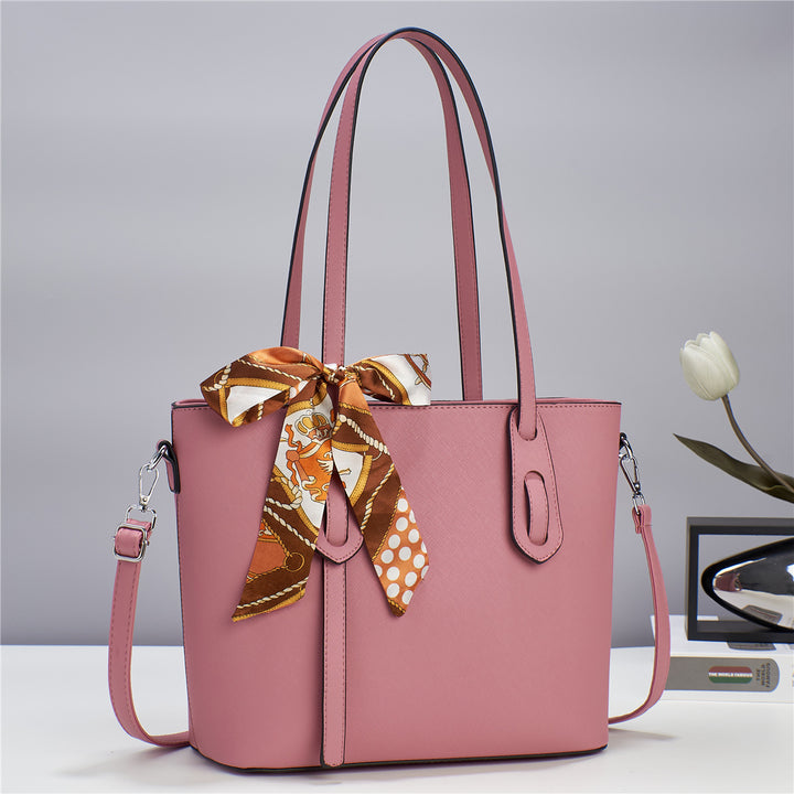 Damen elegant strukturierte Handtasche mit modischem Schal Nord Taschen