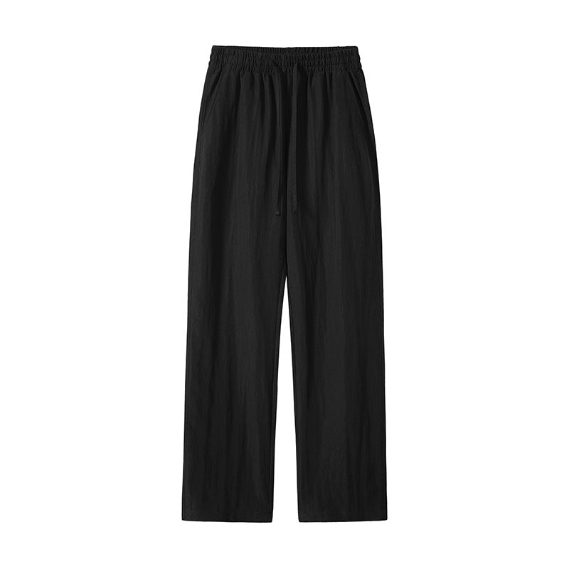 Damen Leichte Leinenoptik-Freizeithose mit elastischem Kordelbund, weitem Bein und Seitentaschen Nord Taschen