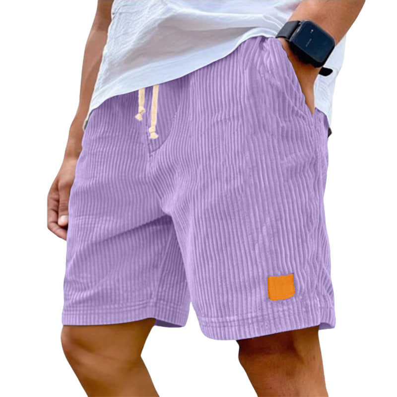 Herren nan Feincord-Shorts mit elastischem Tunnelzugbund, Kordelzug und tiefen Eingrifftaschen Nord Taschen