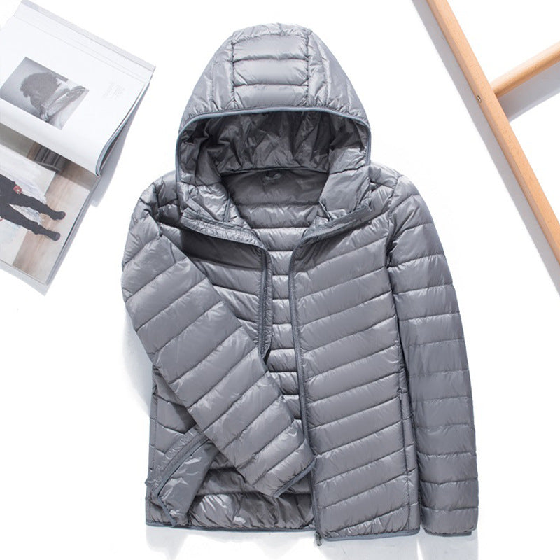 Herren Ultraleichte gesteppte Kapuzenjacke mit winddichter Mikrofaserfüllung Nord Taschen