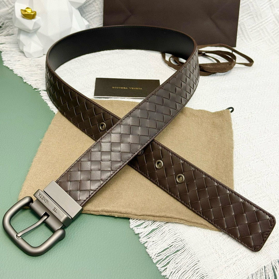 Damen geflochtener Ledergürtel mit eleganter Schnalle Nord Taschen