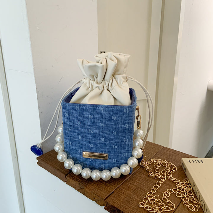 Damen Beuteltasche mit eleganter Perlenkette Nord Taschen