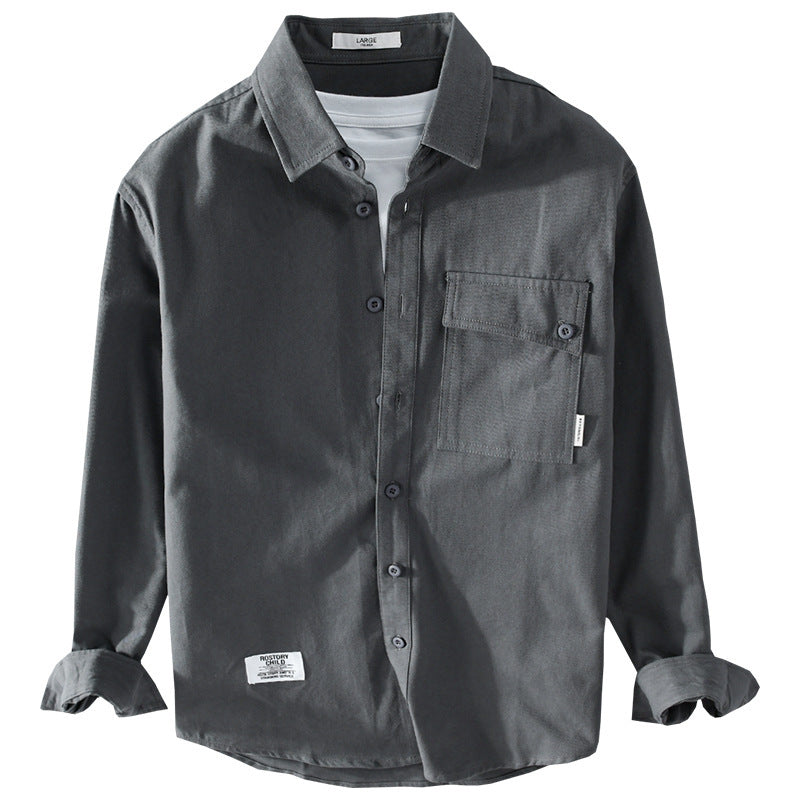 Herren Lockeres Hemdjacken-Overshirt aus Soft‑Twill mit integriertem Layer‑T‑Shirt und aufgesetzter Brusttasche Nord Taschen