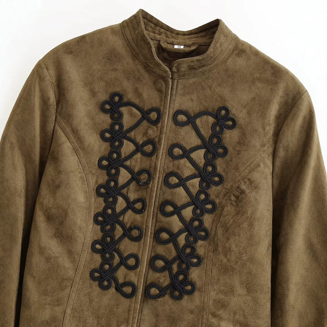 Damen Kurzjacke im Hussarenstil mit Zierkordeln und Stehkragen Nord Taschen