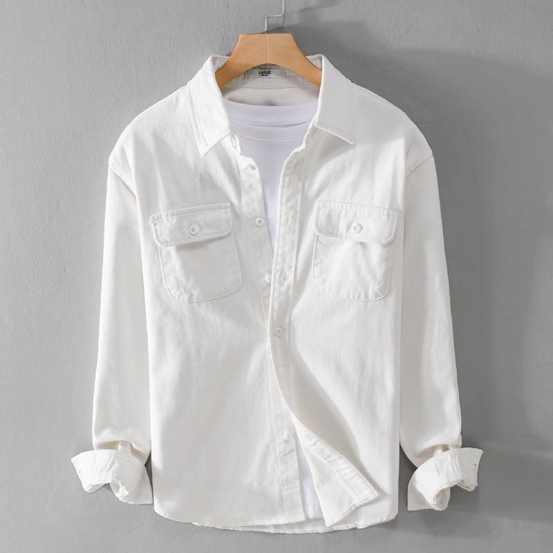 Herren Leichtes Baumwoll-Twill-Overshirt mit Brustklappen und Relaxed-Fit Nord Taschen