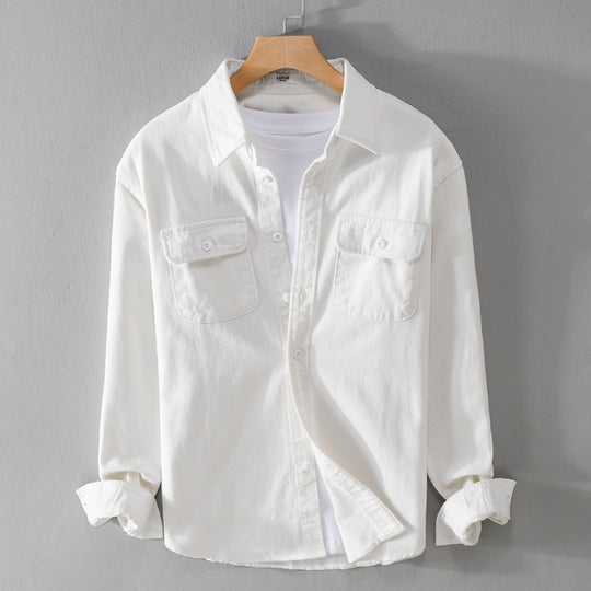 Herren Leichtes Baumwoll-Twill-Overshirt mit Brustklappen und Relaxed-Fit Nord Taschen