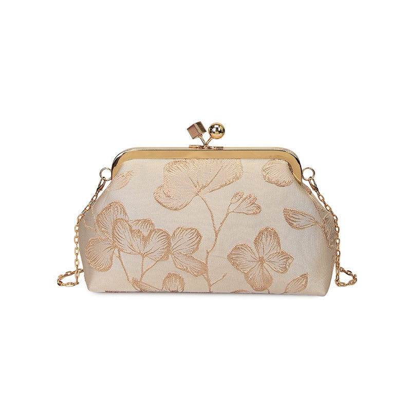 Damen elegante Umhängetasche mit floralem Stickmuster Nord Taschen