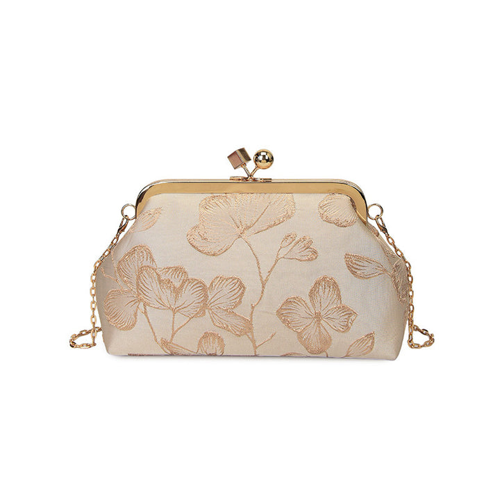 Damen elegante Umhängetasche mit floralem Stickmuster Nord Taschen