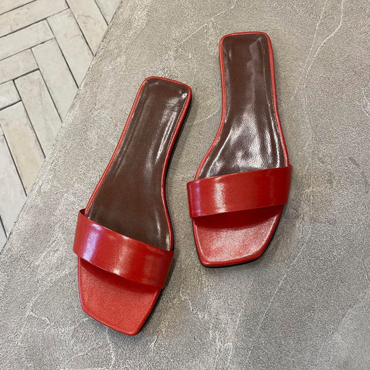 Damen elegante Badesandalen mit breitem Riemendesign und weicher Sohle