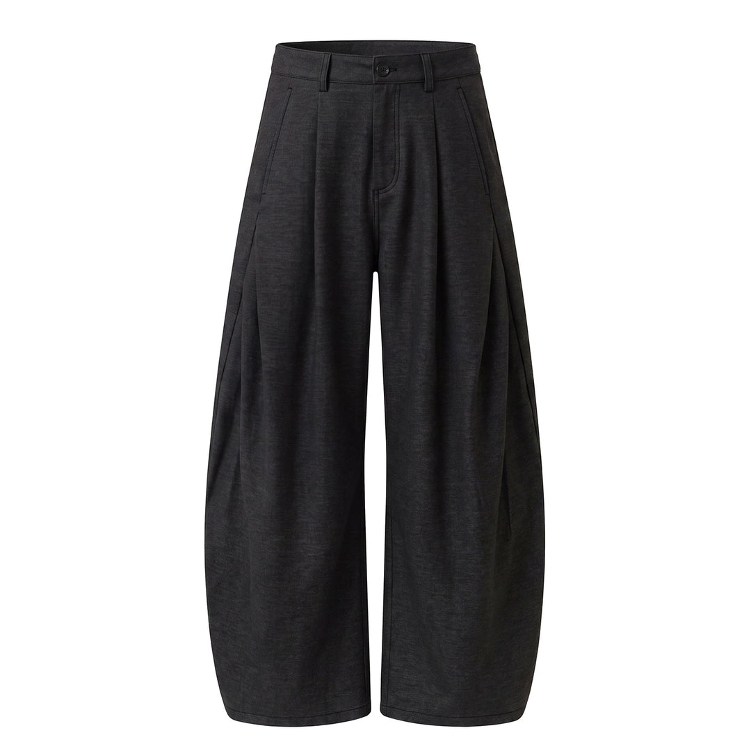 Damen Weite Culotte-Hose mit ballonförmigem Bein, hoher Taille und Kellerfalten Nord Taschen