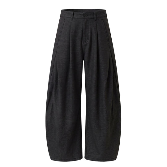 Damen Weite Culotte-Hose mit ballonförmigem Bein, hoher Taille und Kellerfalten Nord Taschen