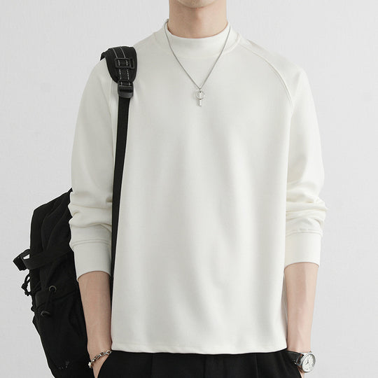 Herren Minimalistisches Mockneck-Sweatshirt aus Tech‑Fleece mit Raglanärmeln Nord Taschen