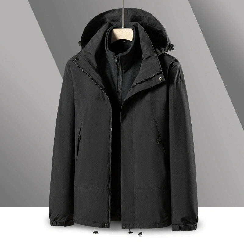 Herren 2‑in‑1 Softshell‑Fleece Hybridjacke mit abnehmbarer Kapuze Nord Taschen