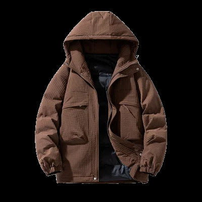 Herren Gepolsterter Ripstop-Parka mit Kapuze Oversize-Schnitt und integrierter Umhängetasche Nord Taschen