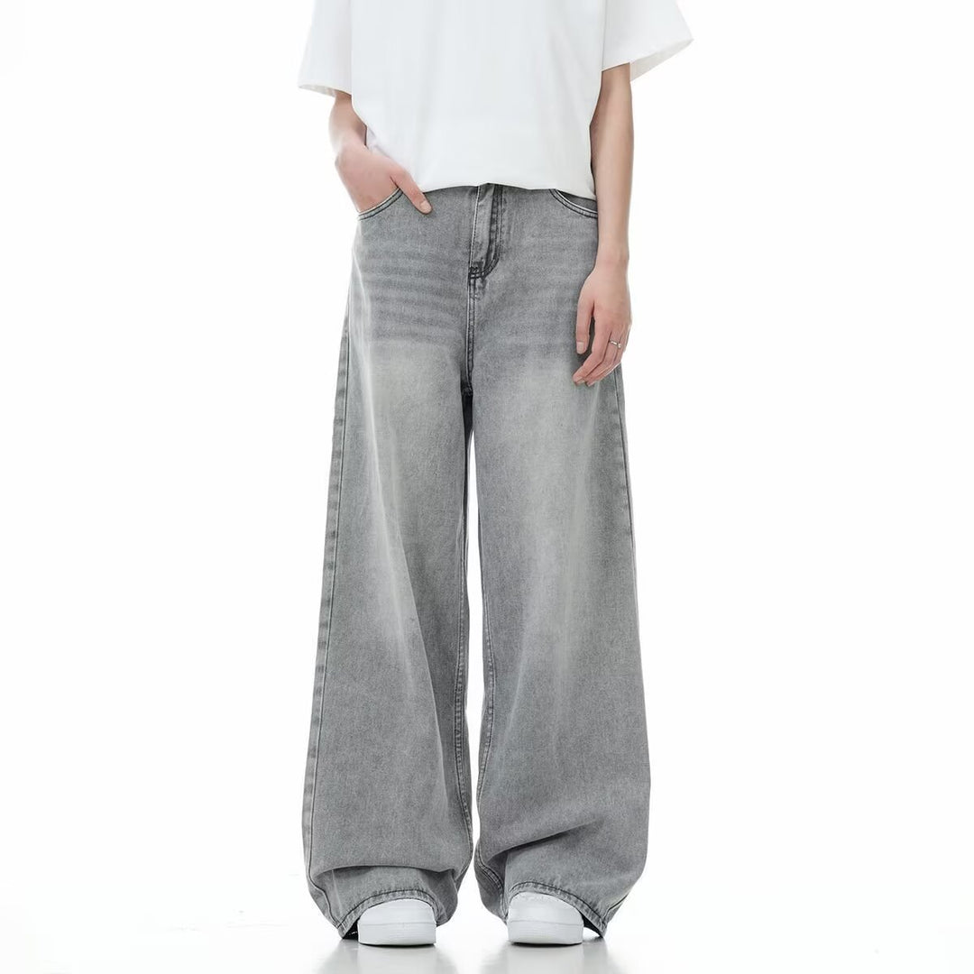 Damen Weitgeschnittene Jeans mit hohen Taillenbund Nord Taschen