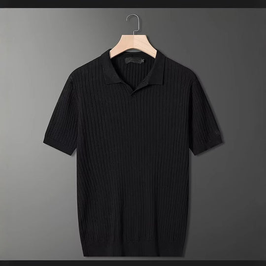 Herren Modisches Kurzarm-Strick Polohemd Nord Taschen