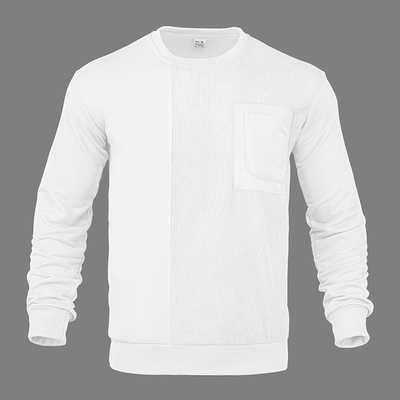 Herren Struktur-Sweatshirt mit Rippen-Panel und Brusttasche Nord Taschen