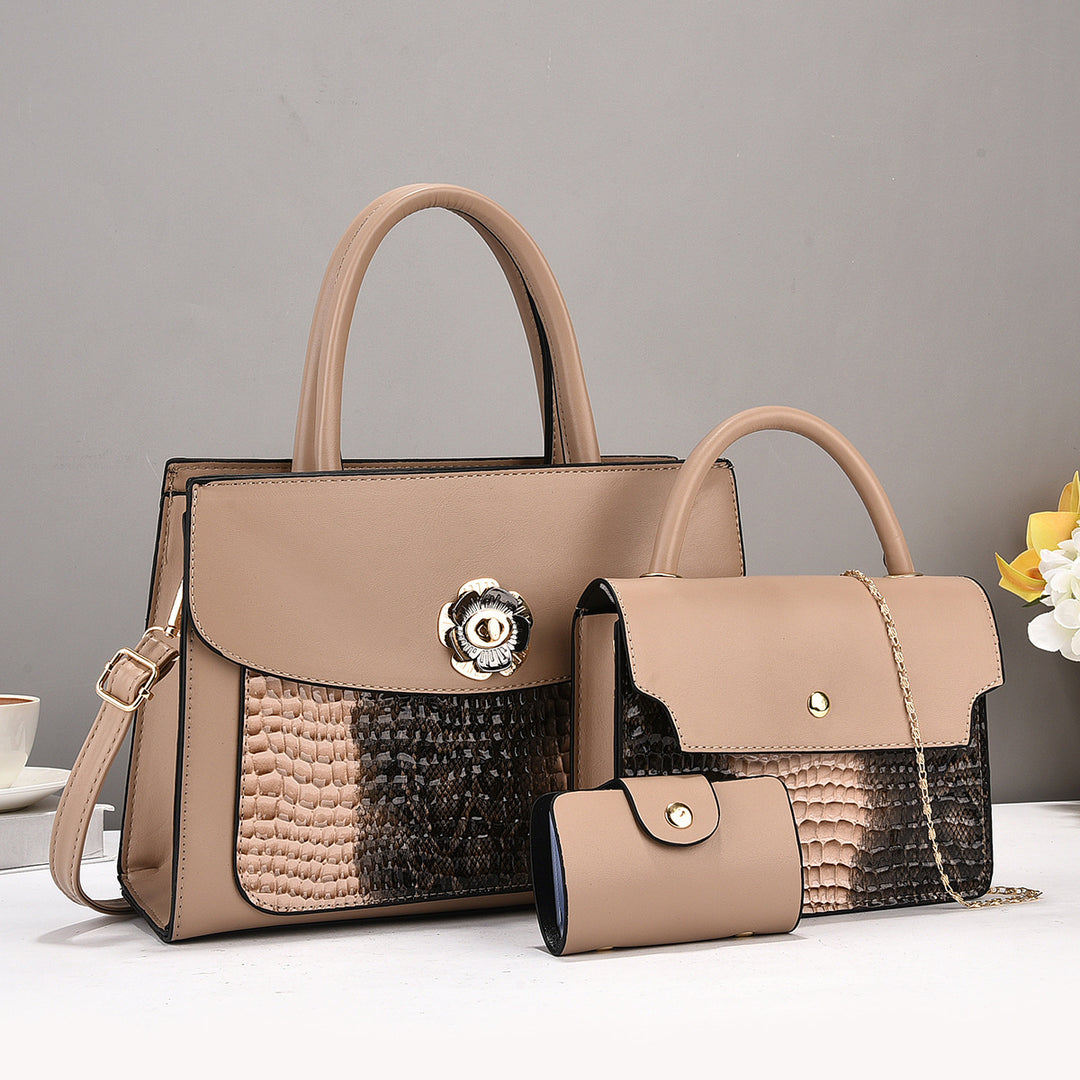 Damen elegante Handtasche mit strukturiertem Design und abnehmbarer Mini-Clutch Nord Taschen