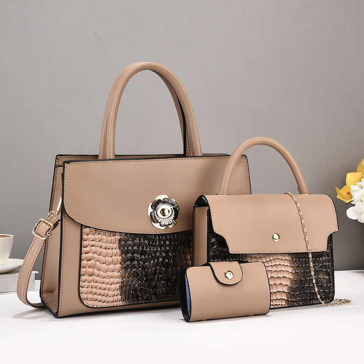 Damen elegante Handtasche mit strukturiertem Design und abnehmbarer Mini-Clutch Nord Taschen