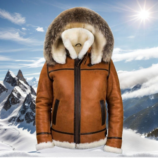 Damen Wildlederoptik Fliegerjacke mit Kunstfellkapuze und Schnallen Nord Taschen