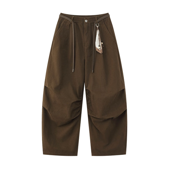 Damen Weite Culotte‑Hose mit Elastikbund, Stufenfalten und dekorativem Tuchanhänger Nord Taschen
