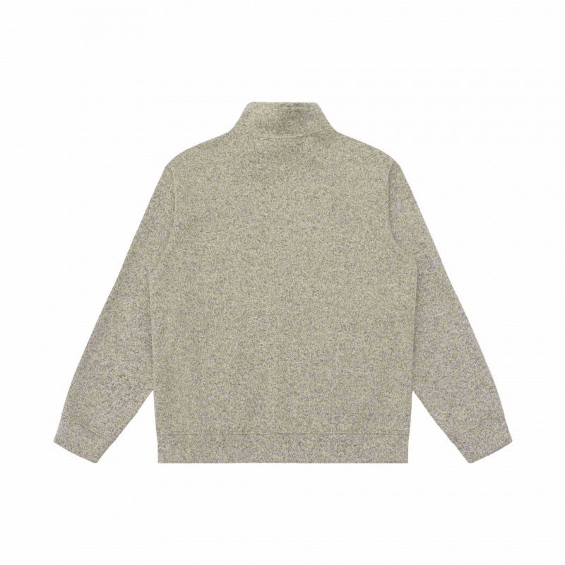 Unisex Melierte Fleece-Zipjacke mit Stehkragen und Reißverschlusstaschen Nord Taschen