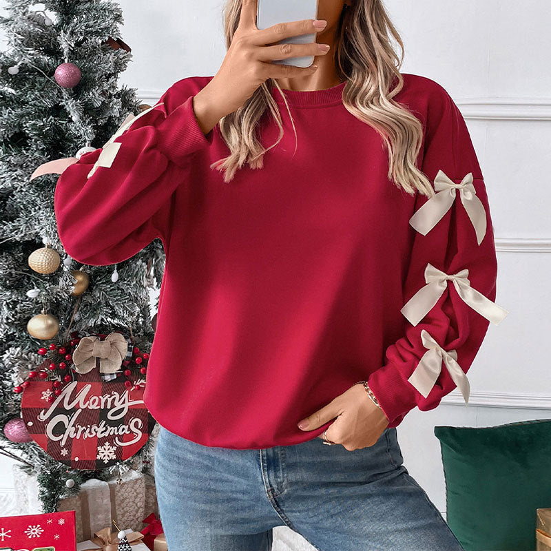Damen Crop-Pullover mit Schleifen-Details Nord Taschen