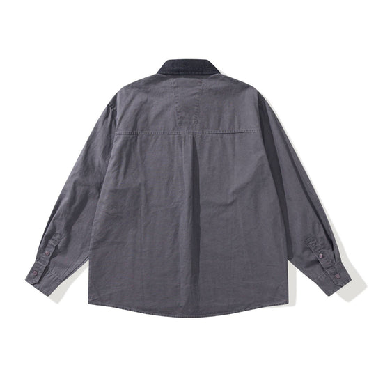 Herren Oversize‑Hemdjacke mit kontrastierendem Cordkragen und dekorativer Brusttasche Nord Taschen