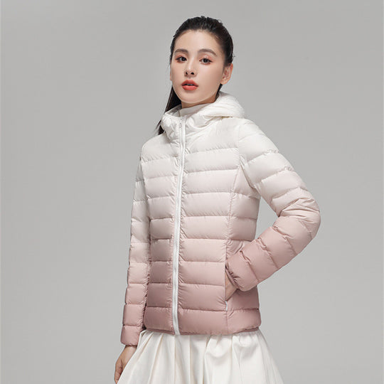 Damen ultraleichte Kapuzen-Steppjacke mit kompaktem Packmaß und windabweisender Hülle Nord Taschen