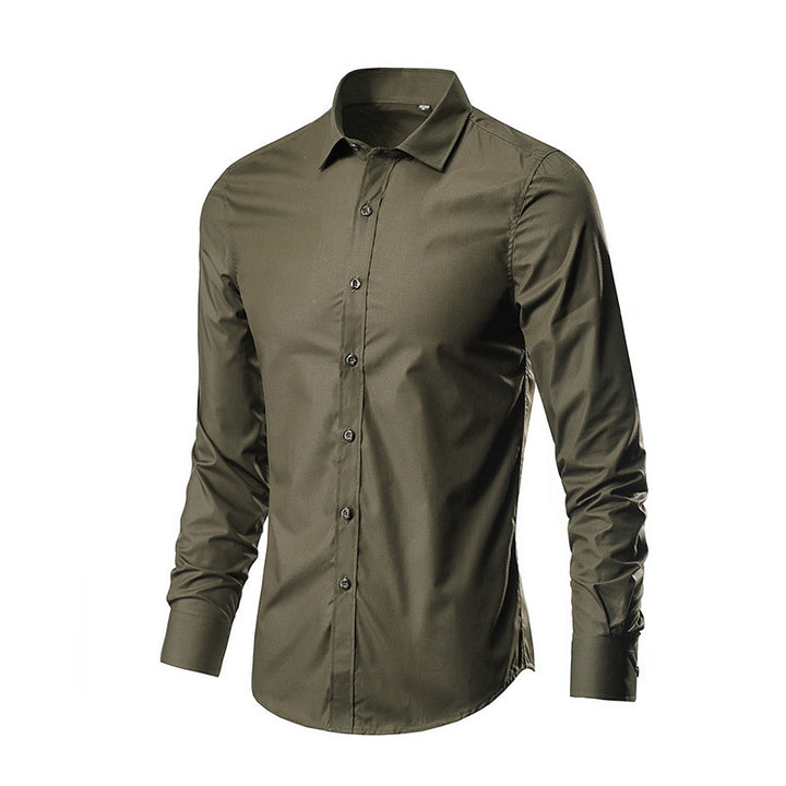 Herren Slim-Fit Businesshemd aus Stretch-Baumwollmix mit Kentkragen Nord Taschen