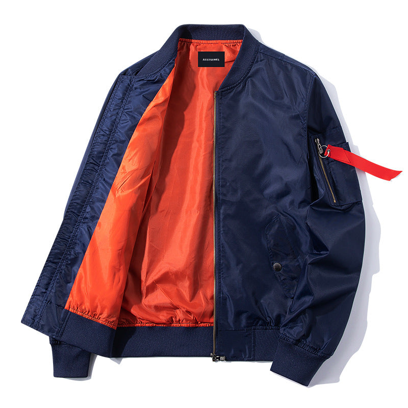 Men's  slim-profile nylon bomber jacket with high-visibility contrast lining and zip utility sleeve pocket Nord Taschen