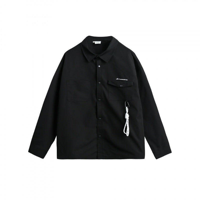 Unisex Oversize Hemdjacke mit Pattentaschen, Druckknopfblende und Karabiner-Detail Nord Taschen