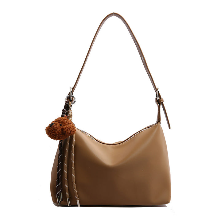 Damen Schultertasche mit verspieltem Teddy-Anhänger Nord Taschen