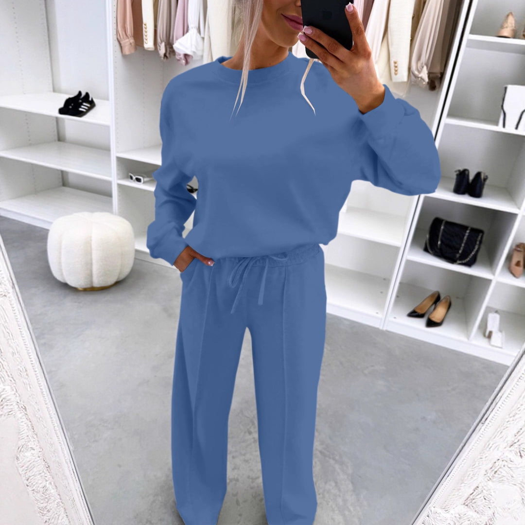 Damen Casual-Loungewear-Set mit Oversize-Batwing-Pullover und weitem Jersey-Hosenbein Nord Taschen