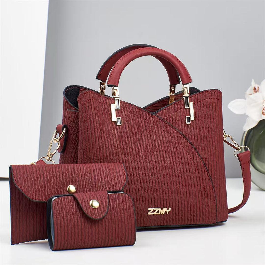 Damen Designer-Handtasche mit strukturiertem Obermaterial und abnehmbarer Mini-Clutch Nord Taschen