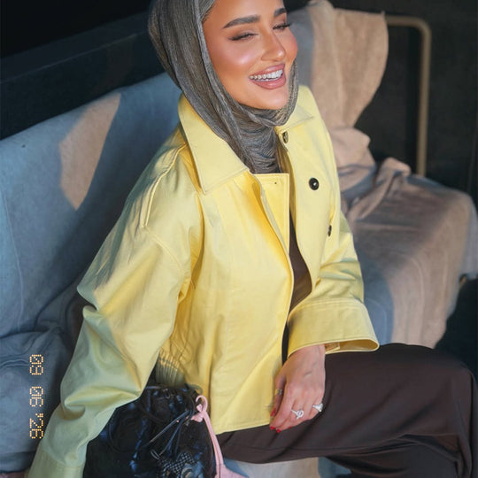 Damen Leichter Regen-Trench mit Doppelreiher, kastiger Oversize-Silhouette und Hemdkragen Nord Taschen