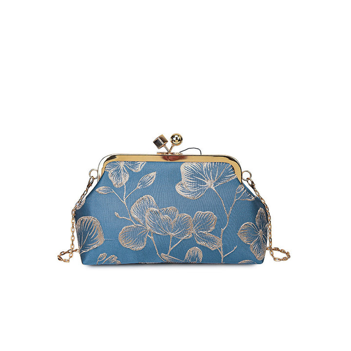Damen elegante Umhängetasche mit floralem Stickmuster Nord Taschen