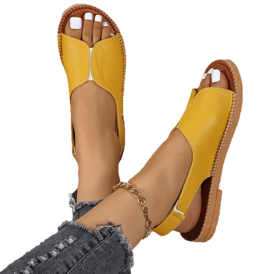 Damen offene Riemchensandalen mit weichem Fußbett und modischer Gestaltung