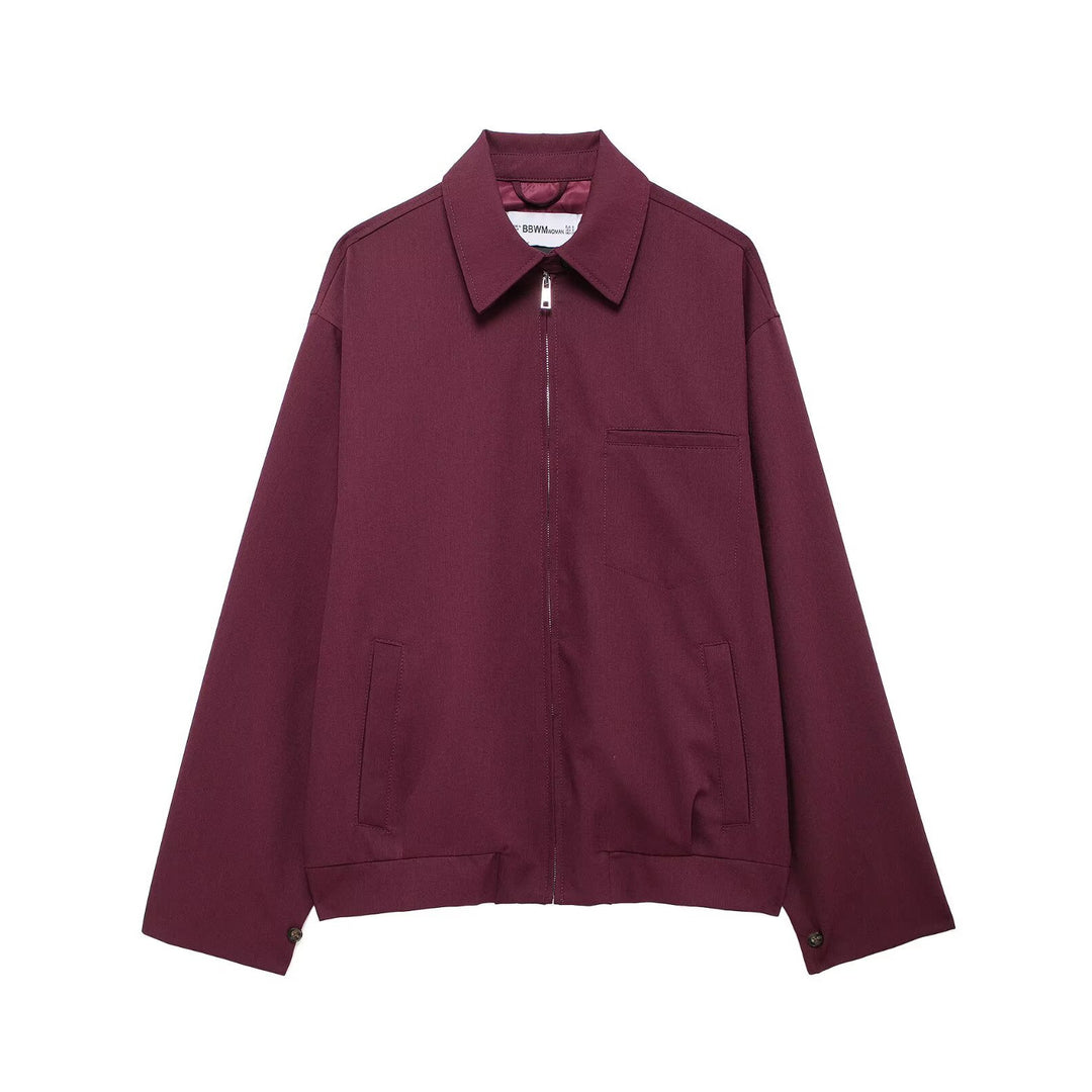 Damen Oversize Blousonjacke mit durchgehendem Reißverschluss und aufgesetzten Taschen Nord Taschen