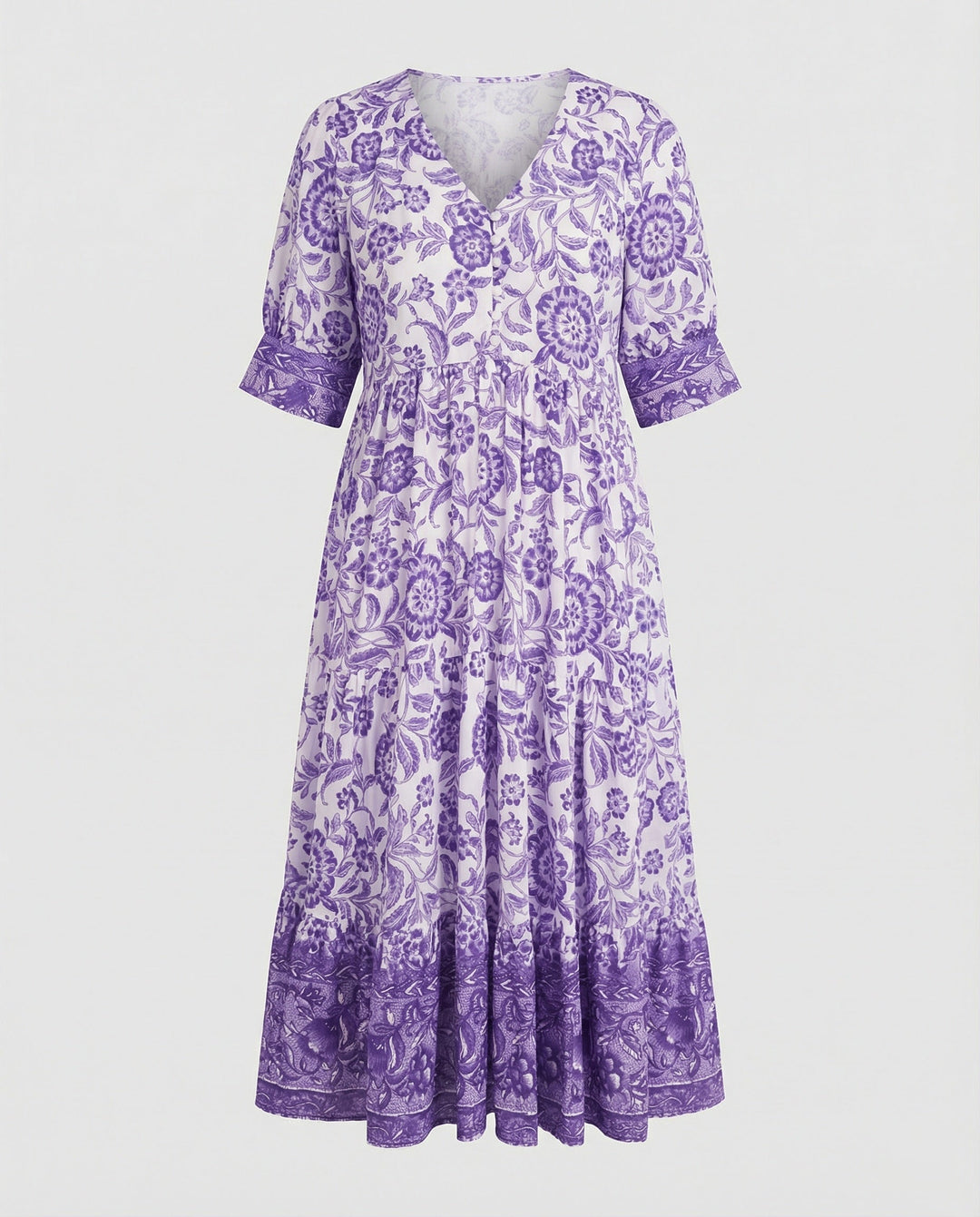 Damen Blumenkleid Midi Boho