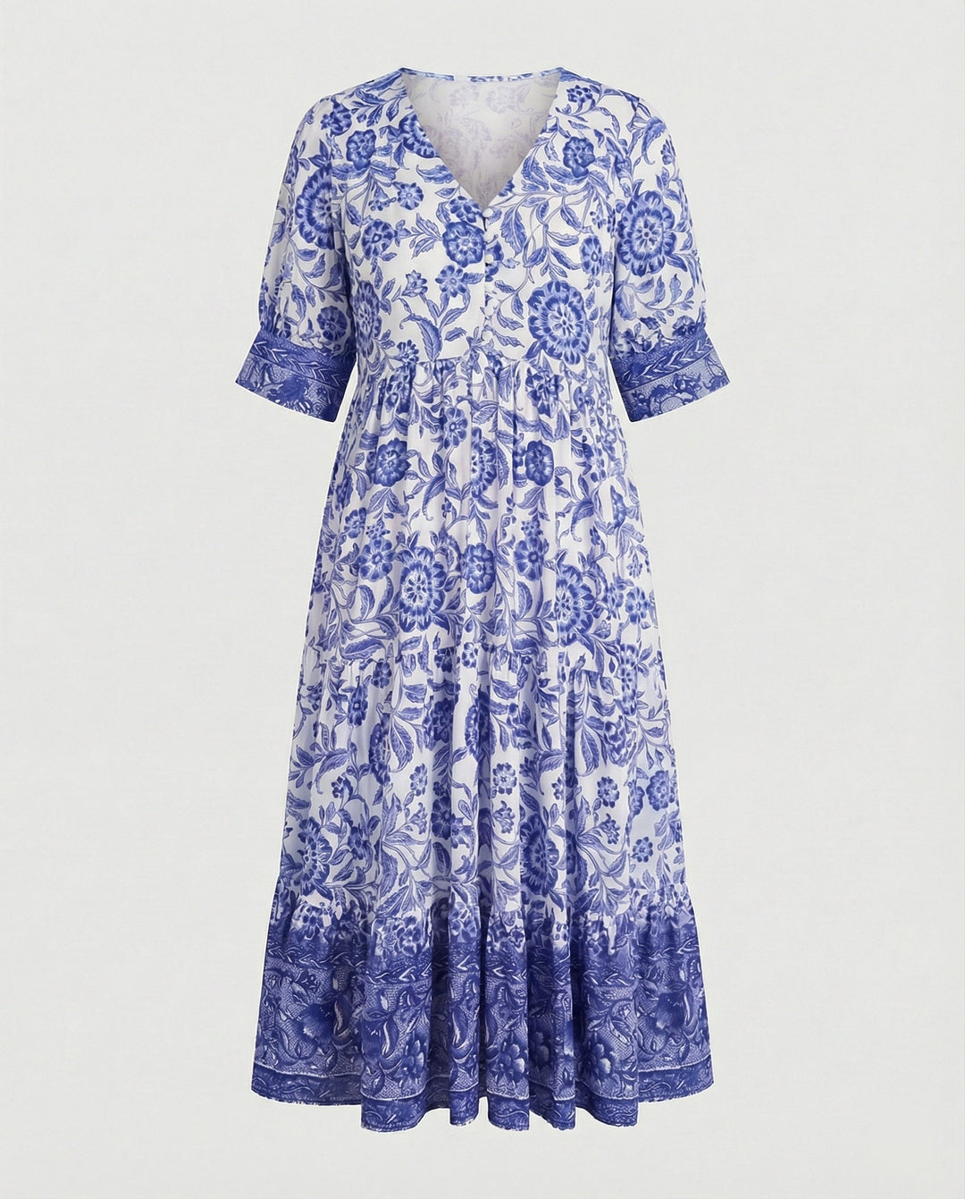 Damen Blumenkleid Midi Boho