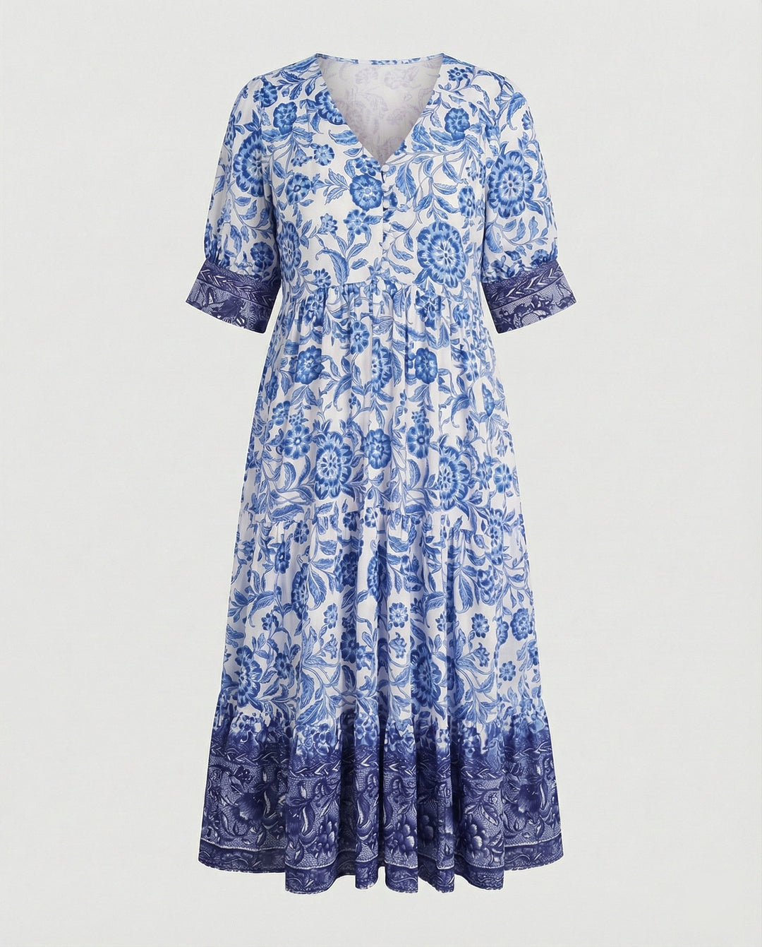 Damen Blumenkleid Midi Boho