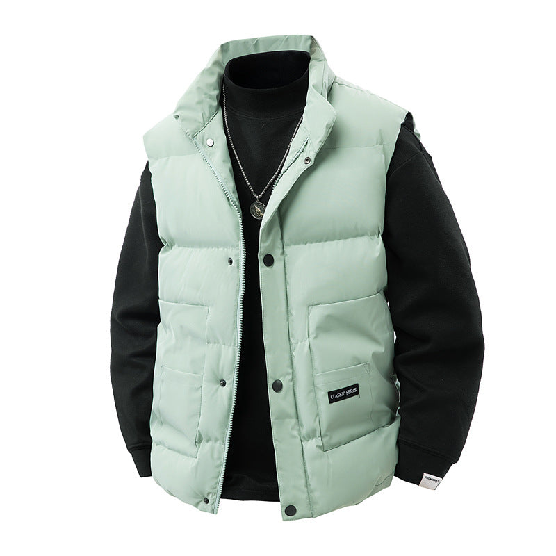 Herren Thermo‑Steppweste mit hoher Kragenblende, Druckknopf‑Front & aufgesetzten Utility‑Taschen Nord Taschen