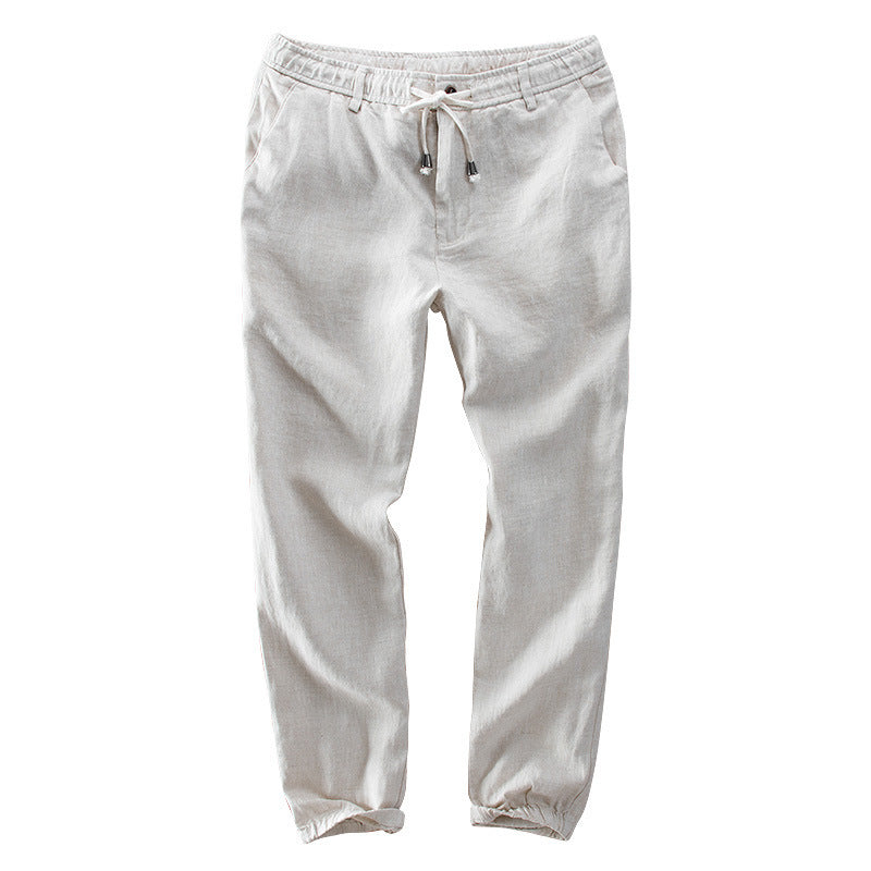 Herren Leichte Leinen-Jogginghose mit Elastikbund und Kordel Nord Taschen