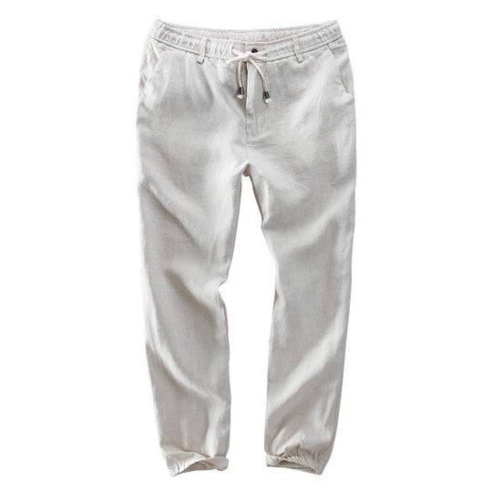 Herren Leichte Leinen-Jogginghose mit Elastikbund und Kordel Nord Taschen