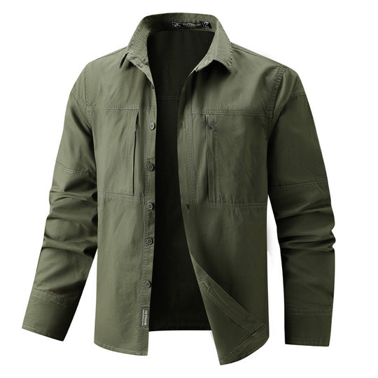 Herren Funktionales Langarmhemd Nord Taschen